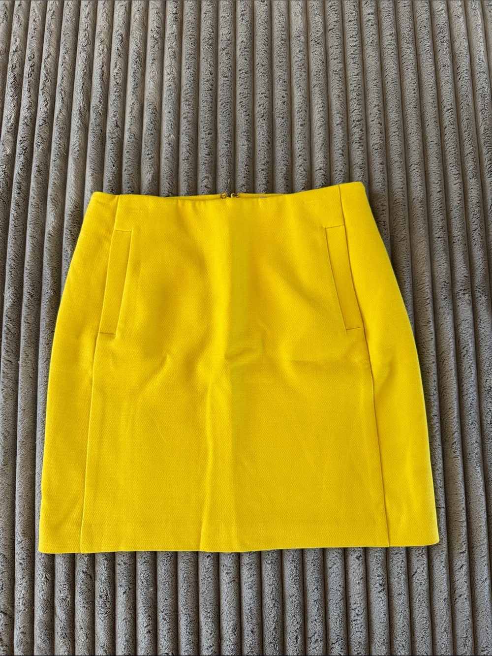 Banana Republic Vibrant Yellow Mini Skirt with Front Pocket Slits